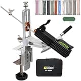 TUMILKETS Professional Knife Sharpener System - 12 Whetstones & Fixed-Angle Design, 360° Rotation for Kitchen, Hunting, Pocket Knives (RC-002A, Aluminum Alloy, Safety Grip)
