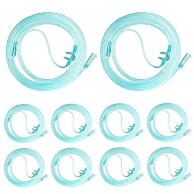 BQUFQ 10PCS Super Soft Oxygen Tubing，Ultra Soft 6.65 Feet Nasal Cannulas for Oxygen, with Comfort Nose Piece &Standard Connection,Sterile Packaged