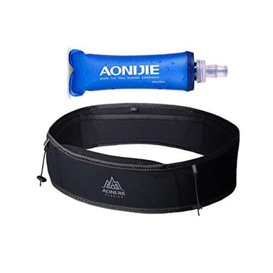 AONIJIE Hydration Belt Running Fanny Pack, with 250ml Soft Water Bottle Flask Phone Holder for Trailing Running Climbing Jogging Cycling Workout Fitness 3 Colors (Black, M/L)