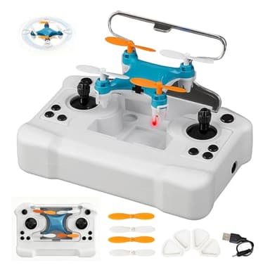 Mini Drone with Easy Stunt Flights & 360° Tricks - Perfect Beginner-Friendly Flyer with Fancy LED Altitude Hold Headless Mode Propeller Protection for Indoor Outdoor Mini Quadcopter (Blue)