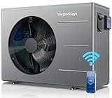 Varpoolfaye 40000 BTU Above Ground Pool Heater 12000 Gallon Swimming Pool Heater Pump Heating or Cooling Electric Pool Heater For Inground Pool WiFi Control Schedule 220V