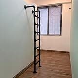 vhdurike Basement Egress Ladders, Emergency Fire Climbing Ladder, Space-Saving Twin Climb Ladders, Easy to Install, Loads 330lbs, Wall Mounted Metal Ladder for Home Loft,2.45m/96in/8ft
