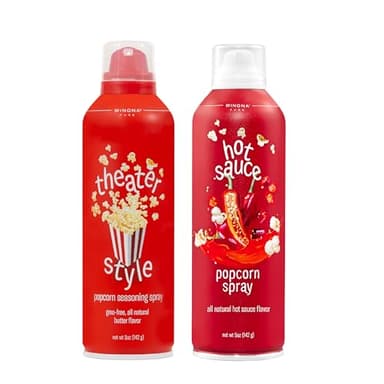 Winona Pure Popcorn Spray Variety Pack, Butter & Hot Sauce, For Popcorn & More, 5 oz, 2 Pack