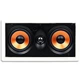 Micca M-CS Dual 5.25 Inch 2-Way in-Wall Center Channel Speaker for Home Theater, Whole House Audio, MTM LCR Design, 5.25" Poly Woofers, 1" Pivoting Silk Tweeter, White, Paintable, Each