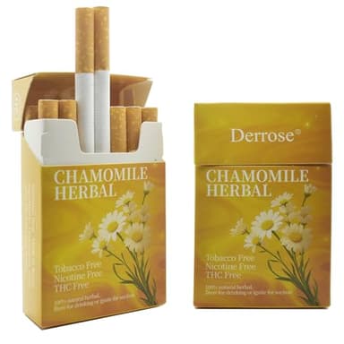 Derrose® Chamomile Herbal Sticks,Herbal Cigarettes,Nicotine Free and Tobacco Free,Help Stop Smoking,Better Effect When Used with Nicotine Patches,Smoking Cessation Products,2packs-40 Sticks