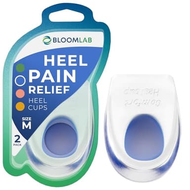 Gel Heel Pads, 2 Pack, for Achilles Tendonitis, Shoe Wedge Inserts for Plantar Fasciitis, Bone Spur, Foot Pain Relief Support, Comfort Cushion Insoles for Women/Men