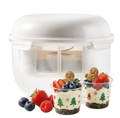 Greek Yogurt Strainer | 2 QT Ultra-Fine Mesh Filter with Spring Press | Yogurt, Kefir, Nut Milk & Soy Milk Strainer | BPA-Free Large Yogurt Container for Home Kitchen | MultiFunctional Yogurt Filter