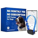 GPS Tracker for Dogs No Subscription No Monthly Fee, GPS Wireless Dog Fence, Long Battery Life, Unlimited Range, Waterproof, Dog Tracker for Medium & Large Dog Breeds(Blue)