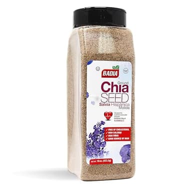 Badia Ground Chia Seeds, 16 oz – Superfood for Smoothies, Baking & Cooking – Source of Fiber, Omega-3 & Protein