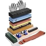 KERYE Japanese Whetstone Sharpener Set - 400/1000 3000/8000 Grit Water Stones, Flattening Stone, Honing Guide, Cut Resistant Gloves