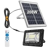 TFKK 200W Solar Street Light Waterproof, 16ft Wire Light Sensor Solar Parking Lot Lights, 20000LM Solar Security Flood Lights Outdoor, 8000K LED Solar Lights for Outside Garden Yard Path
