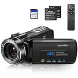KONSIVY 4K 10X Optical Zoom Video Camera Camcorder with Auto Focus,3.0" IPS Touch Screen Digital Camera,30MP Vlogging Camera,WiFi, 2.4G Remote Control, 2 Batteries and 32GB SD Card