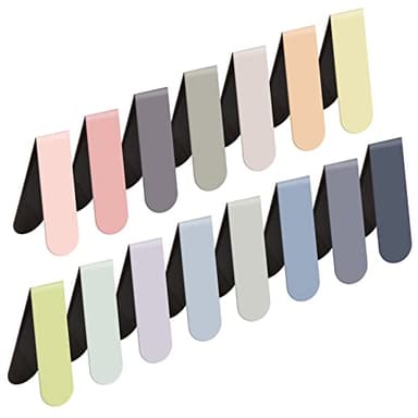 Magnetic Bookmarks, 15PCS Magnetic Cute Bookmark for Teacher, Women, Men & Kids - Solid Colorful Light Bookmarks (Pack of 15)