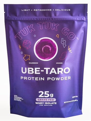 Tuk Tuk Go Clear Whey Protein Drink Mix - Ube-Taro - 25g Clear Whey Isolate - Refreshing Flavor - 19 Servings - Post Workout Recover