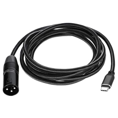 Zyghjort USB Type C to XLR Cable, 6.6 FT USB C to XLR Male Converter Adapter Cable Black Nylon Braided USB Type C to XLR Male Output Stereo Cables for Amplifier, Speaker, Mixer Console