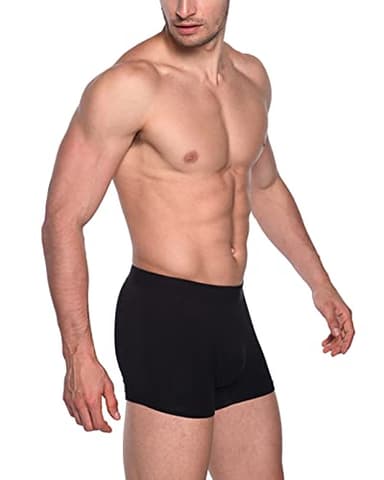 AIRCUTE Washable Absorbent Urinary Incontinence Underwear for Men, Soft Leak Proof Boxer Briefs for Bladder Leakage 60ML (Medium, Black)