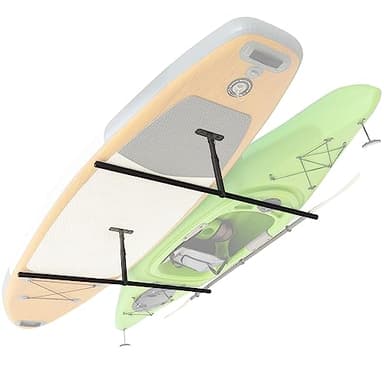 GoSports Kayak Rack for Garage Ceiling Mount - Adjustable Storage Hangers for 2 Kayaks, SUPs, or Surfboards