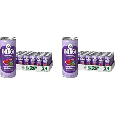 V8 +ENERGY Pomegranate Blueberry Energy Drink | 8 fl oz Can | Pack of 48