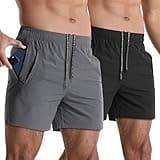 Lempue 2 Pack Workout Gym Shorts for Men 5 Inch Lightweight Running Shorts Quick Dry Sports Athletic Shorts with Pockets