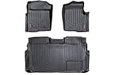 Rough Country All Weather Floor Mats for Ford F-150 Crew Cab (2011-2014) - Non-Slip Waterproof Flexible Floor Mat, Front & Rear Set