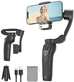 Gimbal Stabilizer for Smartphone, 3-Axis Phone Gimbal Portable and Foldable with AI Tracking Sensor Magnetic Fill Light, Gimbal Stabilizer for iPhone & Android, Phone stabilizer for Video Recording