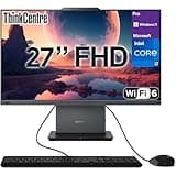 Lenovo ThinkCentre Neo 50a Gen 5 Business All-in-One PC, 27" FHD, Intel Core i7-13620H (Beats Intel i9-12900), 64GB DDR5, 2TB NVMe, Wi-Fi 6 + BT, RJ-45, Webcam, Wired KB & Mouse, Win 11 Pro – Black
