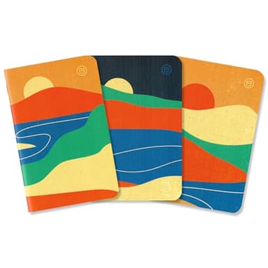 Pocket-sized Gratitude Journals - Drift Set (Manage Stress & Anxiety, Mental Health Support, Self-Care Checklist, Prompts, 3.5" x 5.5", 36 pages)