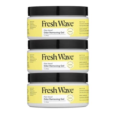 Fresh Wave Lemon Odor Removing Gel, 7 oz., Pack of 3 - Safer Odor Absorbers for Home, Natural Plant-Based Odor Eliminator, Every 7 oz. lasts 15-30 Days, For Cooking, Trash & Pets