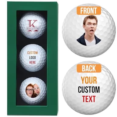 Personalized Golf Balls for Men, Gifts for Men, Custom Text or Logo Image Upload Golf Balls Printed, Fun Gift for Golfers, Guys, New Dads, Brothers, Groomsmen, Retirement, Christmas