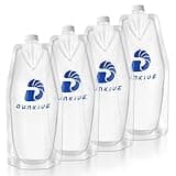 Dunkive Hiking 1L Collapsible Water Bottles Compatible with Sawyer Water Filters, Lightweight & Durable Reusable Water Filter Bags for Camping, Hiking, Travel