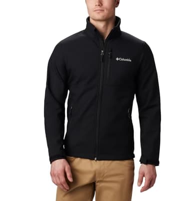 Columbia Mens Ascender Softshell Full Zip Rain Jacket, Black, Large