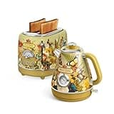 Hazel Quinn X Eduardo Recife Retro Electric Tea Kettle & 2-Slice Toaster Set, Stainless Steel, 1.7L 1200W Fast Boiling, Cordless, BPA-free, Auto Shut-Off, 6 Browning Levels, 3 Functions