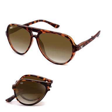 Foldies Newman Folding Sunglasses Polarized, UV400, UVA, UVB Protection for Men Women, Folding Sunglasses Leather Case