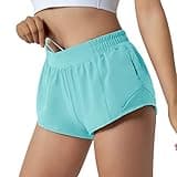 Aurefin Running Shorts for Women,Quick Dry Athletic Sports Shorts Lightweight Active Workout Gym Shorts with Zip Pocket Mint/XS