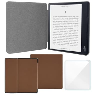 Smart Case Compatible with Kindle Oasis 7 Inch (9th&10th Gen, 2017/2019 Release), Includes a Screen Protector - Premium PU Leather Cover with Auto Sleep/Wake (Brown, One Size)