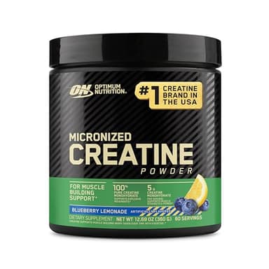 Optimum Nutrition Micronized Creatine Monohydrate Powder, Blueberry Lemonade Creatine, 60 Servings, 360 Grams (Packaging May Vary)