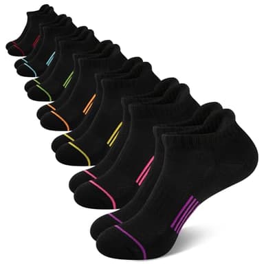 Heatuff 7 Pairs Womens Ankle Socks Athletic Cushioned Anti-Blister Running Low Cut Socks with Tab
