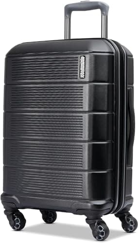 American Tourister Stratum 2.0 Expandable Hardside Luggage with Spinner Wheels, Jet Black, Carry-on