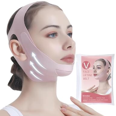 PRAVETTE Facial Lifting Belt - V Line Lifting Mask Chin Strap,Face Lift Tape with Adjustable Straps, V-Shaped Double Chin Reducer, 3D Contoured Design for Facial Shaping,Jawline Shaper and Sleeping
