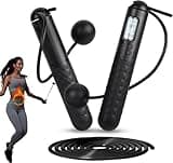 Smart Skipping Rope with Counter - Dual Mode (GravityBall/Steel Wire), Cordless Weighted Jump Rope, Adjustable Digital Timer & Calorie Tracker for Home Workouts, Fat Loss, Burn Calories