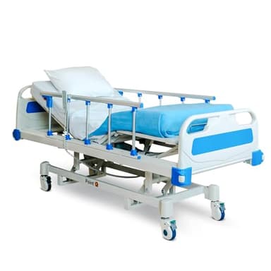 Point A (PAM-3) Premium Full Electric Hospital Bed, 4.7" Foam Mattress Made in USA, LINAK Motors, Individual Locking, 5" Casters, Includes Tray and Sheets (2X)