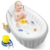 PandaEar Inflatable Baby Bathtub Toddler Tub for Shower, Collapsible Portable Bathtub for Kids, Baby Bath Tub 6-12 Months, Travel Baby Bathtub, Blow Up Tub for Baby with Air Pump