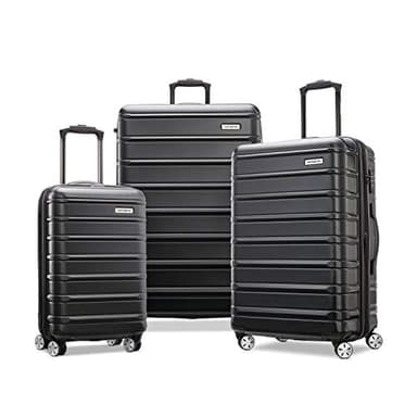 Samsonite Omni 2 Hardside Expandable Luggage with Spinner Wheels, 3-Piece Set (19/24/28), Midnight Black