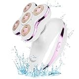 Electric Razors for Women: Rechargeable Shaver with Detachable Head - 5D Wet and Dry Lady Hair Remover for Legs and Hand (Pink)