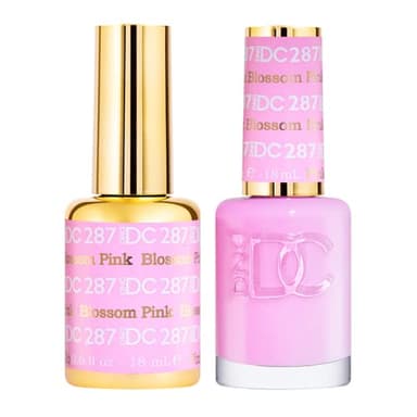 DND DC Gel Polish Set, Pink Collection, UV/LED GelPolish and Air Dry Nail Lacquer, Matching Chip-Free Polish Duo, 287 Blossom Pink, 0.5 Fl Oz Each