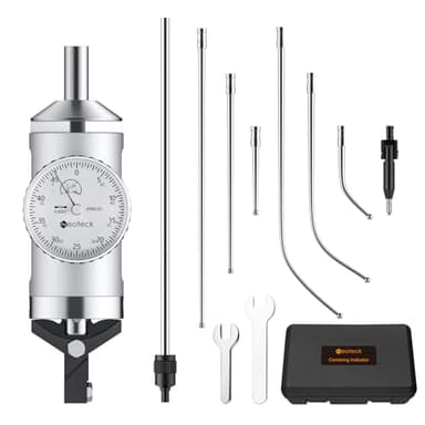Neoteck Coaxial Centering Indicator 0-0.15''/0.0005'' Dial Indicator Set with Storage Case Accurate Co-Ax Indicator for Milling Machine Center Test Dial-Silver