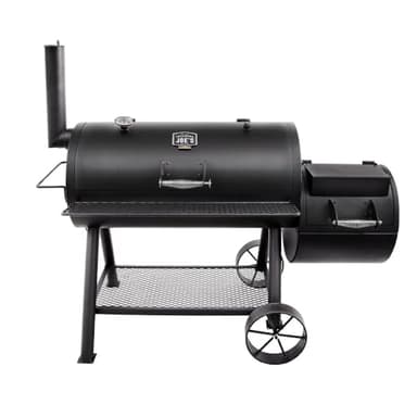 Oklahoma Joe's Longhorn Offset Charcoal Smoker and Grill with 1060 sq. in. Cooking Area in Black