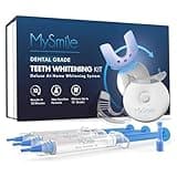 MySmile Teeth Whitening Kit with LED Light, 10 Min Non-Sensitive Fast Teeth Whitener with 3 Carbamide Peroxide Whitening Gel, Helps to Remove Stains from Coffee, Smoking, Wines, Soda, Food