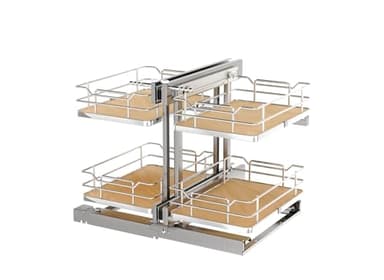 Rev-A-Shelf Maple Two-Tier Elite Optimizer w/Soft-Close for 15" Blind Corner Cabinet Openings