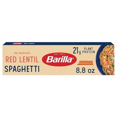 Barilla Red Lentil Spaghetti Pasta, 8.8 oz - Vegan, Gluten Free, Non GMO & Kosher - Made with Plant Based Protein